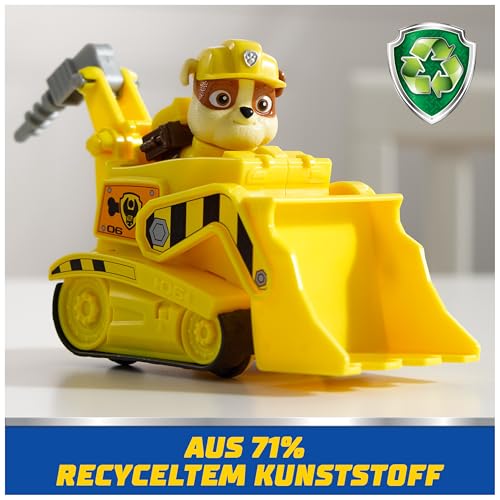 Detalle de PAW Patrol Rubble-Figur mit Bulldozer-Baufahrzeug – ab 3 Jahren
