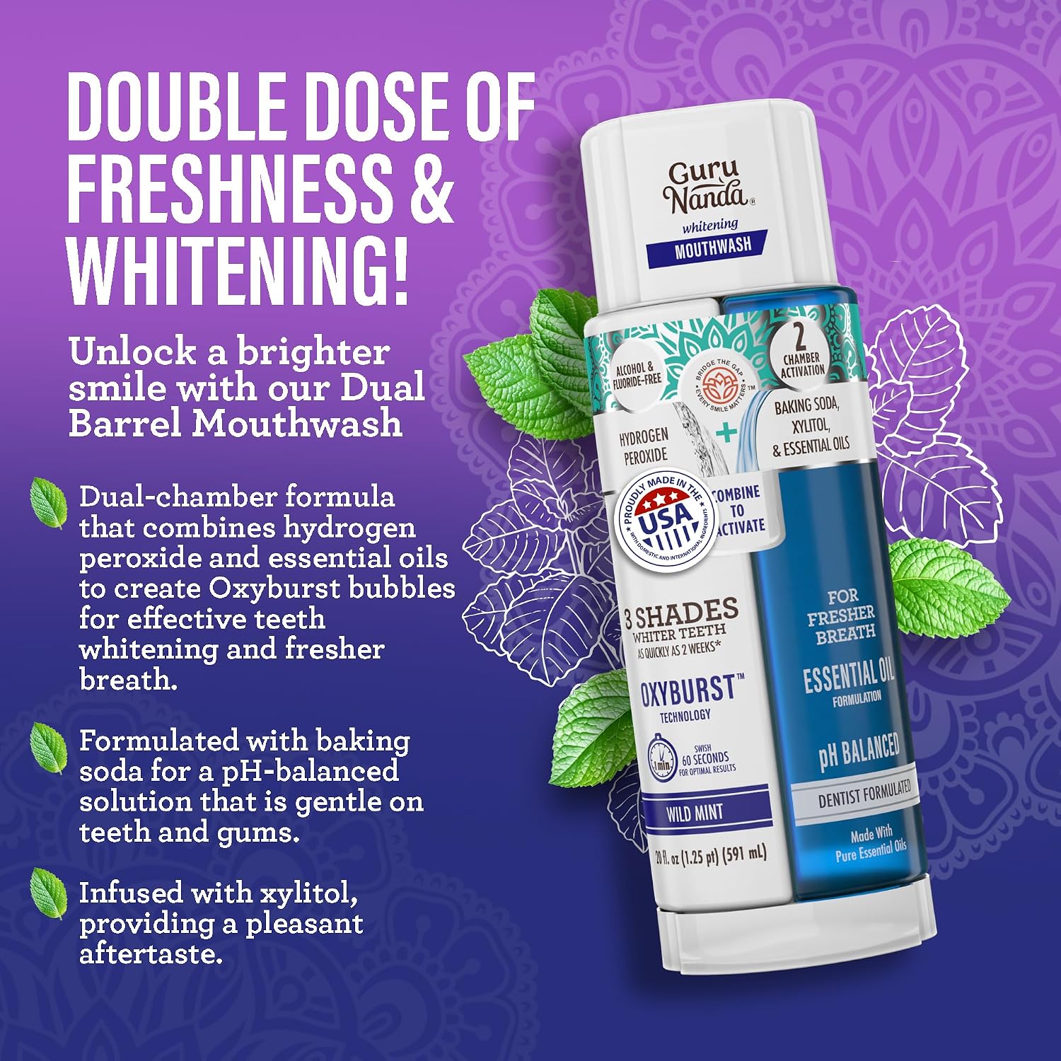 Detalle de GuruNanda oral care kit, charcoal