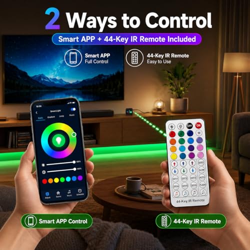 Detalle de shalaker 20M RGB LED Strip Lights with Bluetooth App & Remote