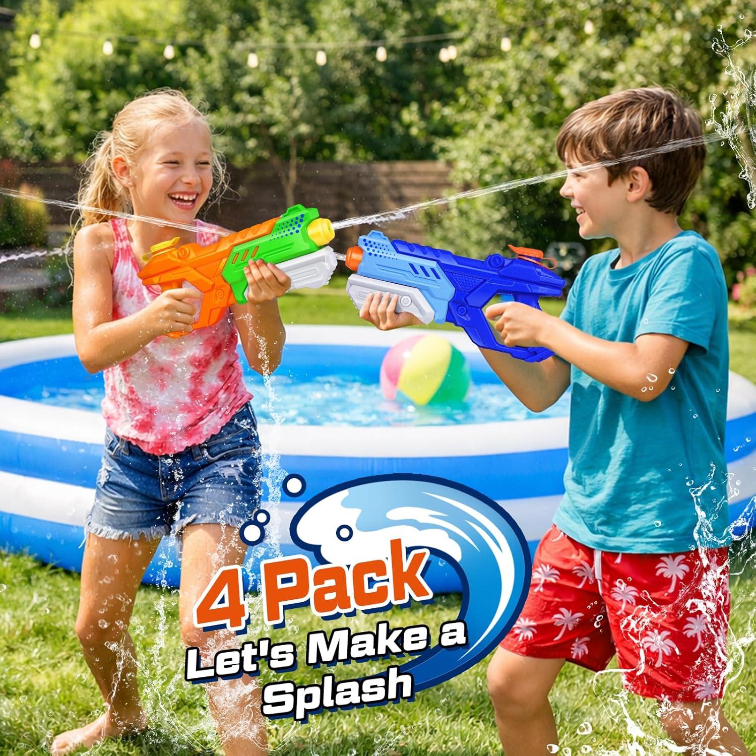 Thumbnail 5 de Quanquer 600cc Water Guns 4-Pack: Long-Range Soaker Blasters for Kids and Adults