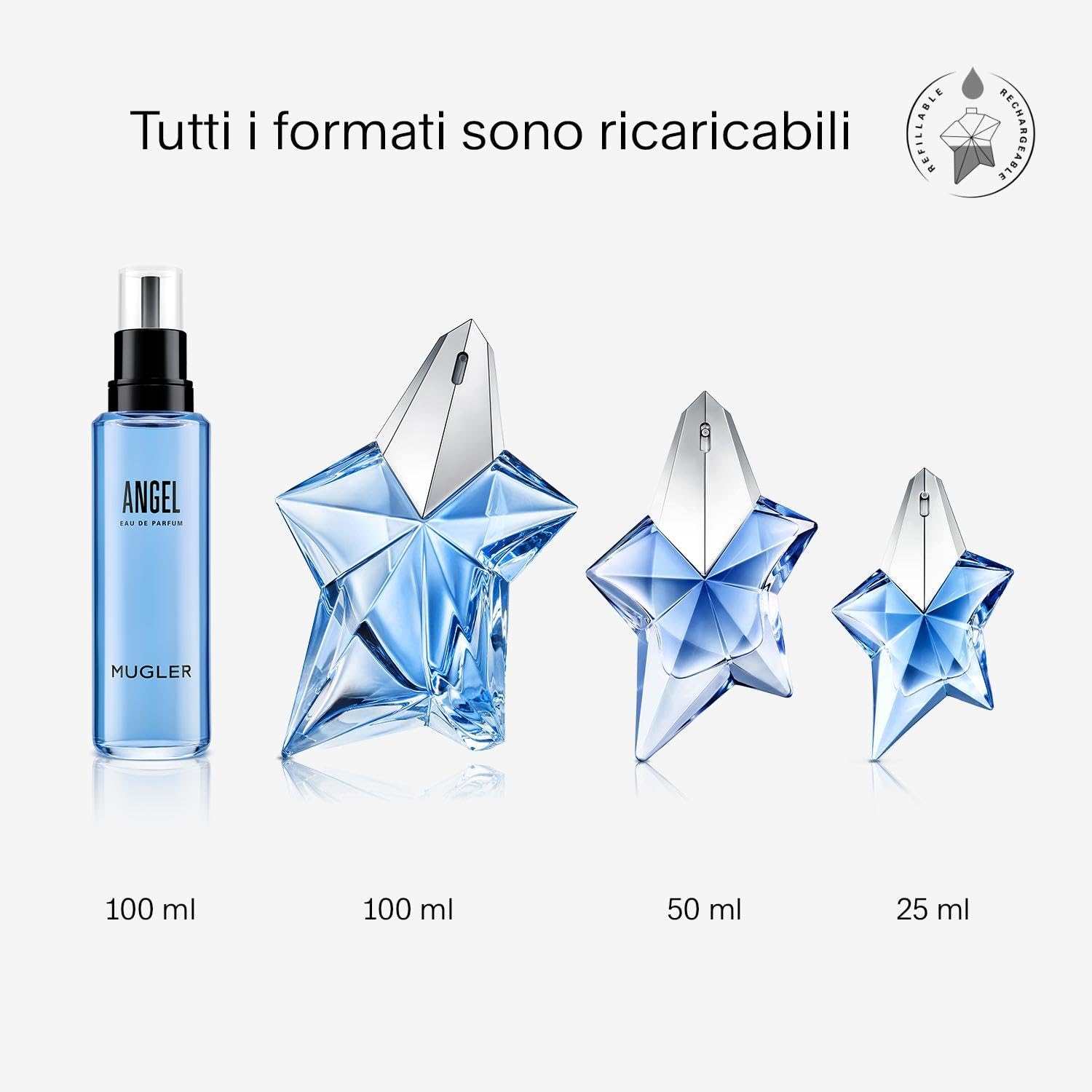 Detalle de MUGLER Angel Eau de Parfum Donna 50 ml – Ambrato Gourmand, Iconico e Ricaricabile