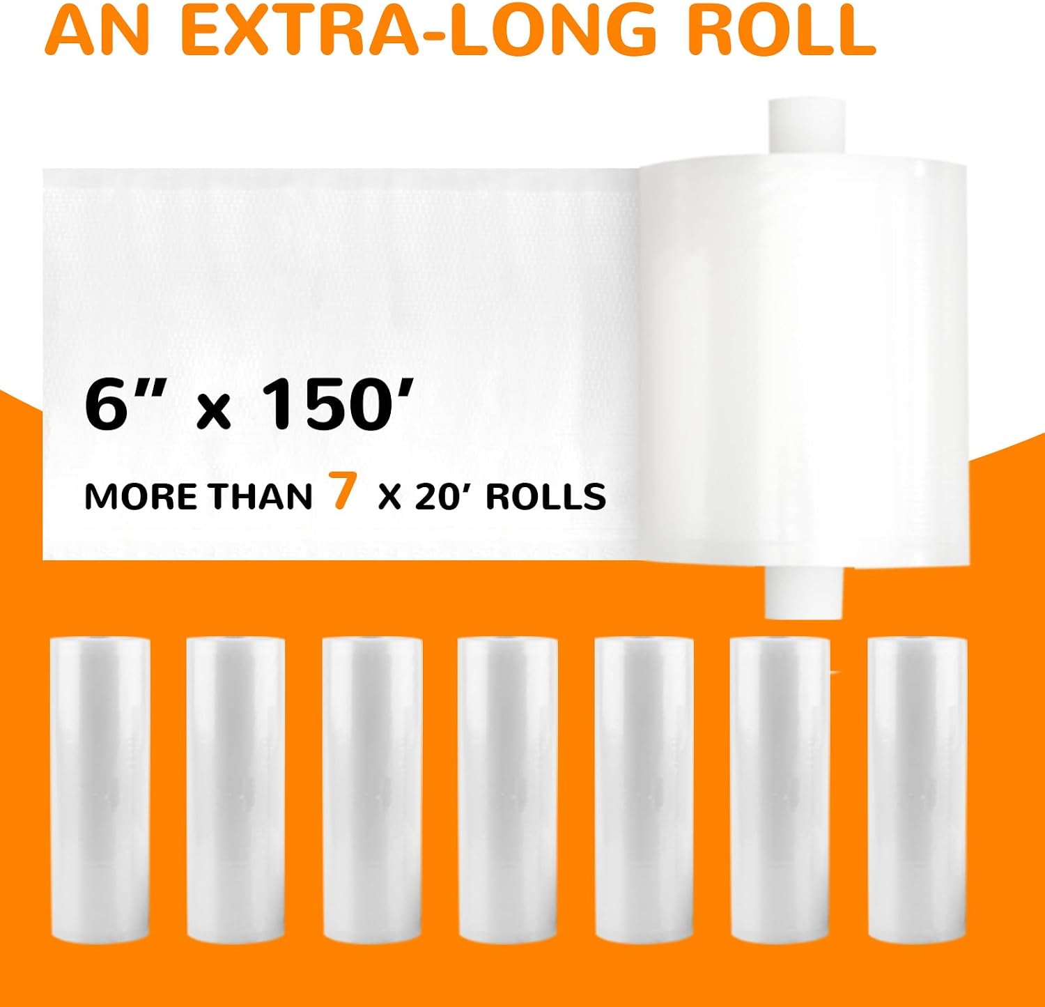 Detalle 2 de Wevac 6-inch x 150-foot Vacuum Seal Roll Keeper with Cutter, BPA-Free