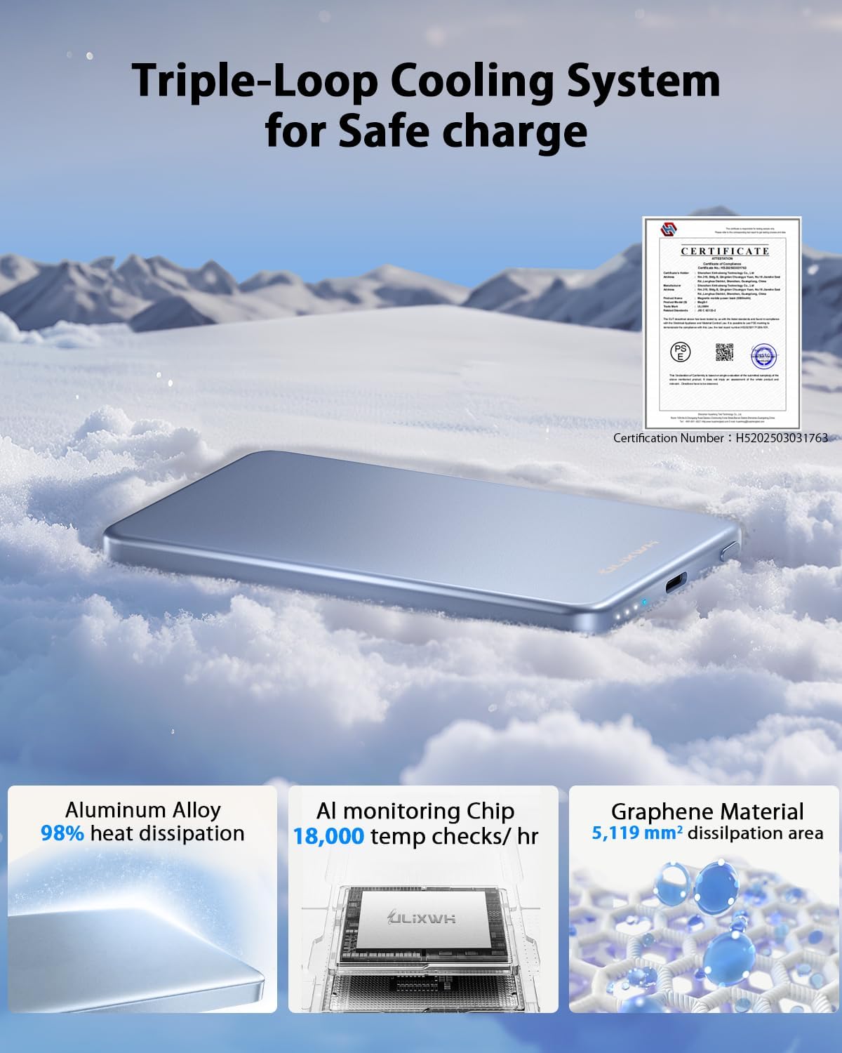 Detalle 2 de ULiXWH MagS-1 Magnetic Power Bank, 5,000mAh Aluminum Alloy, Wireless Charging