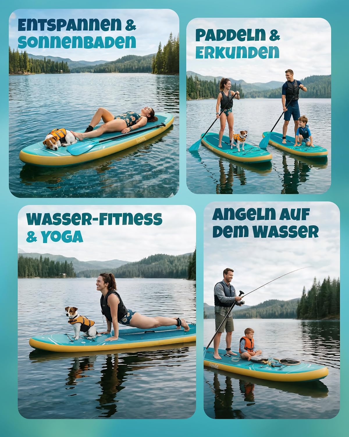 Detalle de Signstek Aufblasbares Stand Up Paddling Board Set – stabiles SUP Board 320 x 75 x 15 cm mit Komplettzubehör
