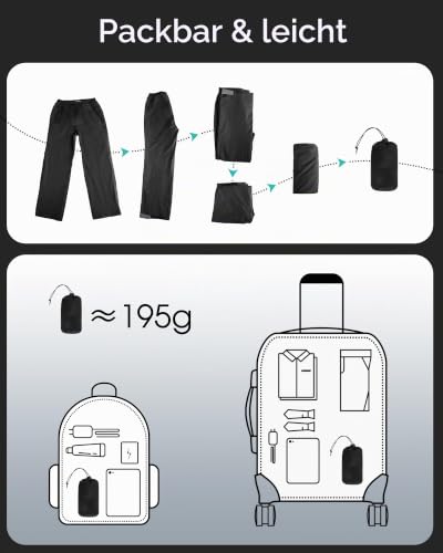 Detalle de 33,000ft Damen Regenhose wasserdichte Überziehhose – leicht, packbar und vielseitig
