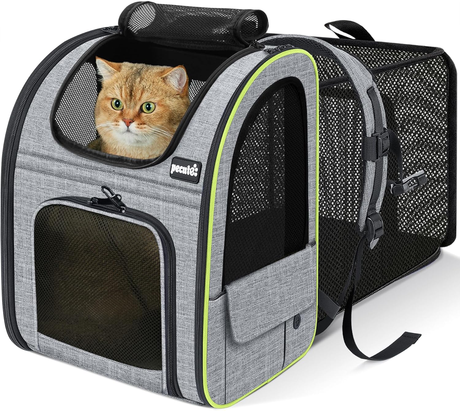Detalle de Pecute Sac Transport Chat Extensible Gris