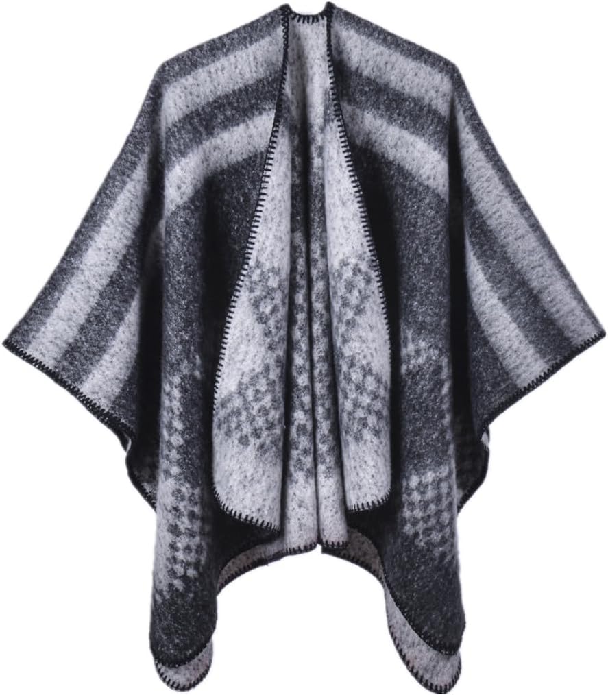 Detalle de Miaikvs Women Poncho Cape Reversible Oversized Warm Open Front Shawl Wrap