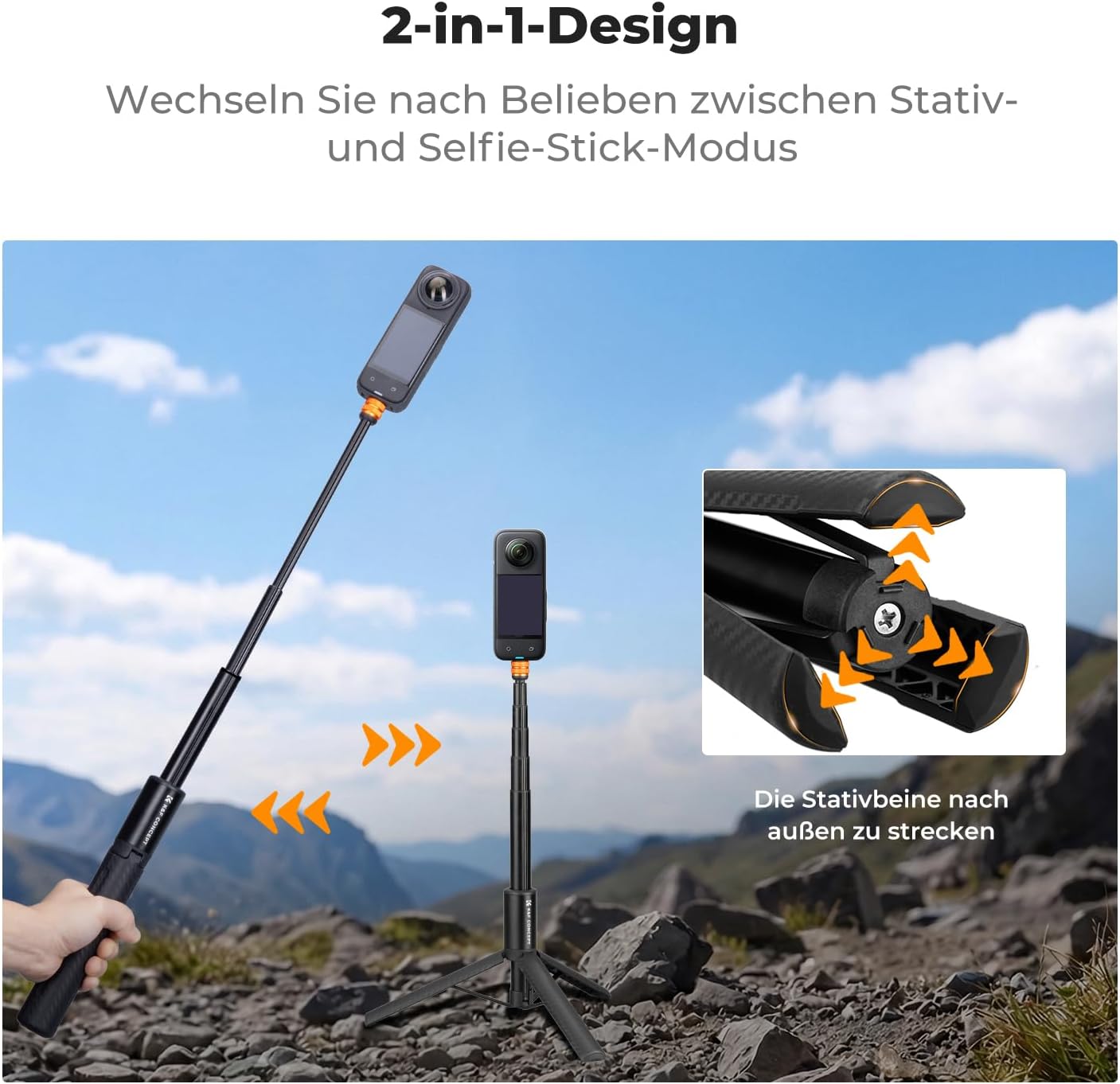 Thumbnail 1 de K&F CONCEPT MS21 Selfie Stick Stativ 120 cm