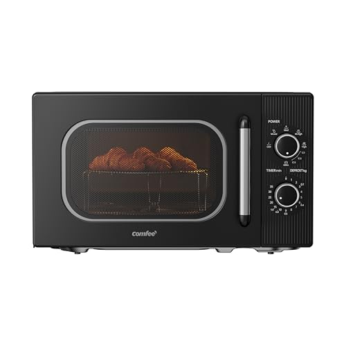 Detalle de COMFEE CMO-MG202NC(BK) Mikrowelle mit Grill – kompakt, 20 L, 700 W Mikrowelle / 1000 W Grill, Schwarz