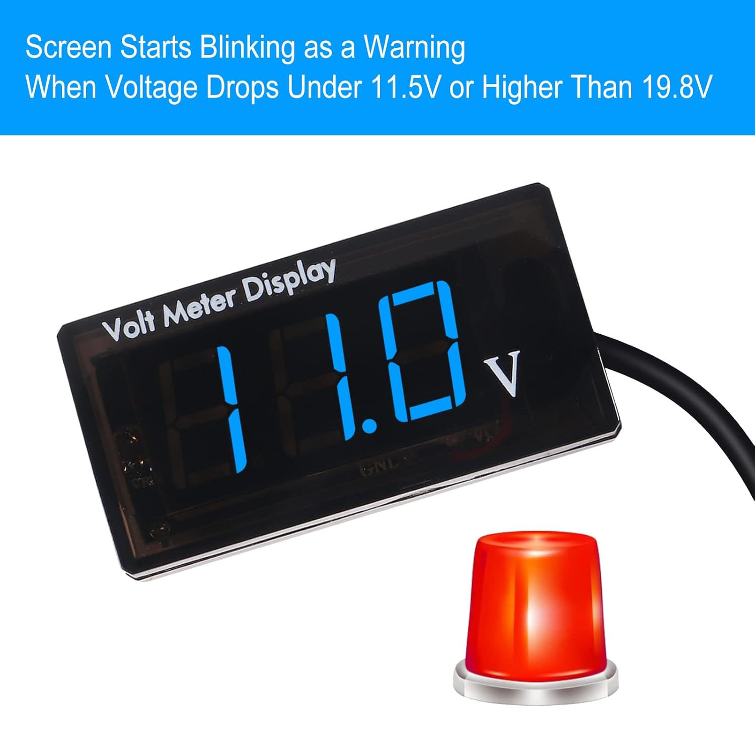 Detalle de 2Pcs DC 12V Car Digital Voltmeter Gauge with LED Display