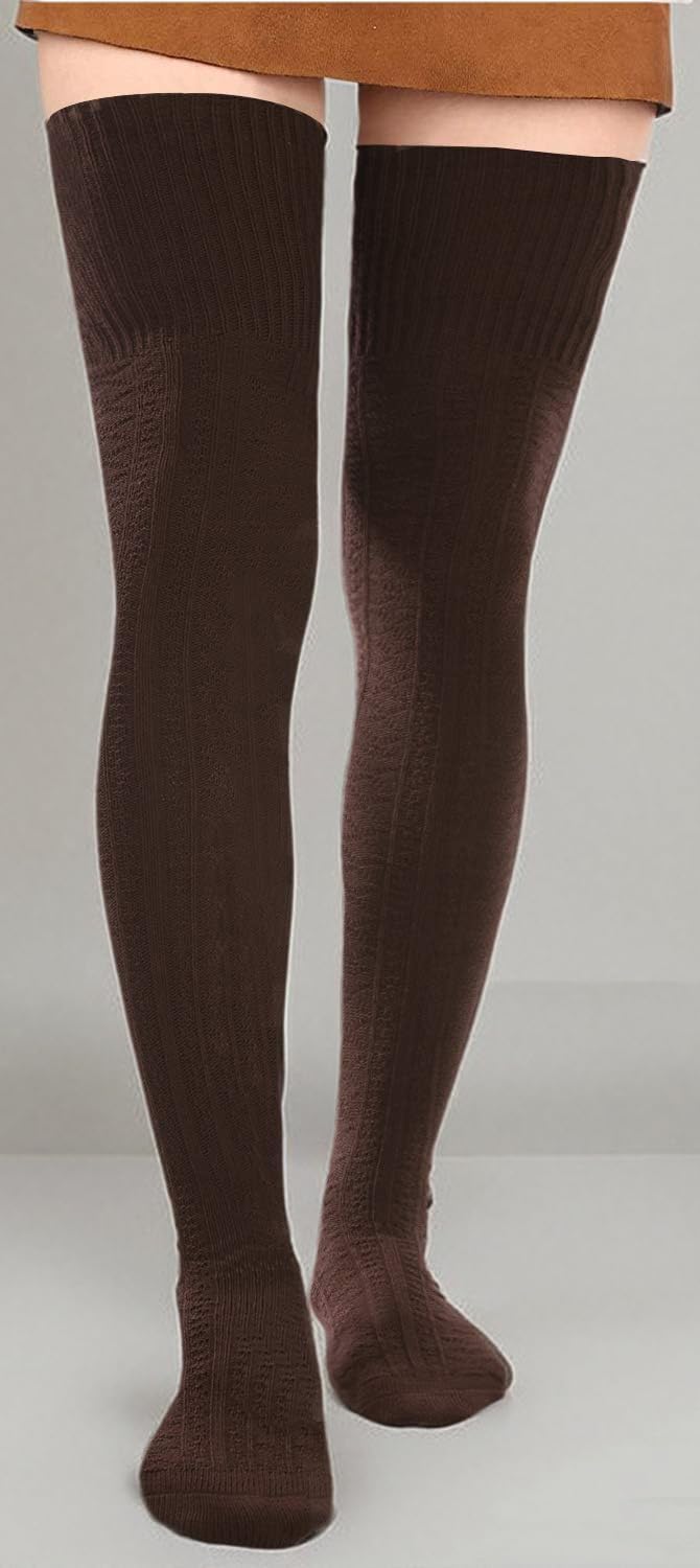 Detalle 2 de Moon Wood Thigh-High Socks, Cotton Knit