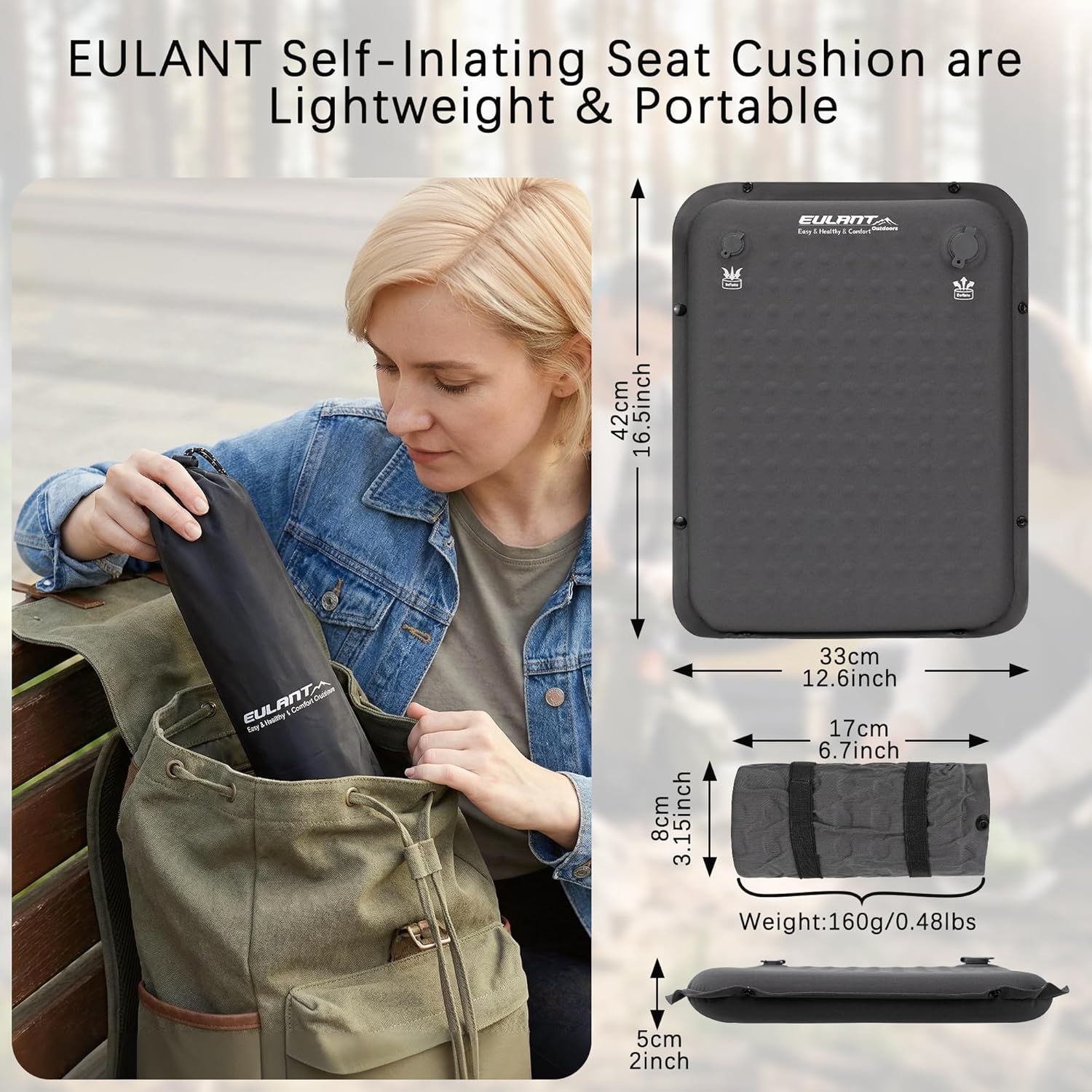 Thumbnail 1 de EULANT Outdoor Self-Inflating Seat Cushion