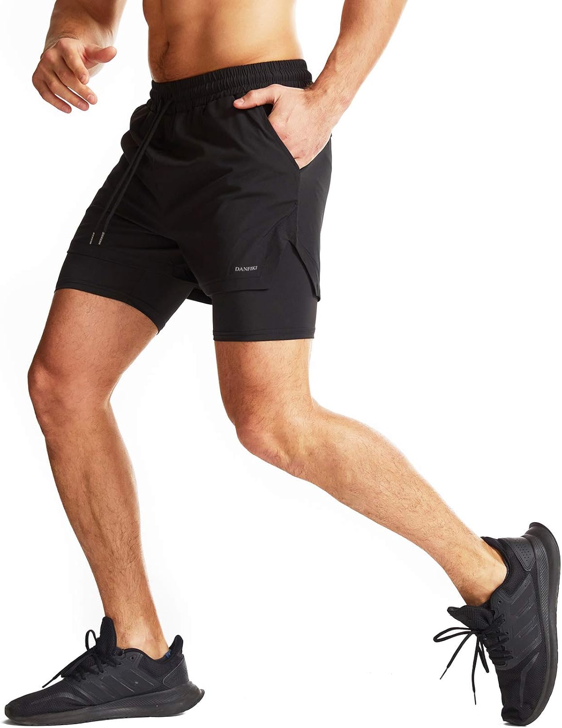 Thumbnail 1 de Danfiki men’s running shorts (2-in-1) with phone pocket – lightweight quick-drying gym & sport short