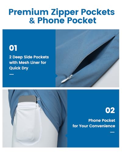 Detalle de maamgic Mens Swimming Shorts 2-in-1 Quick Dry with Compression Liner