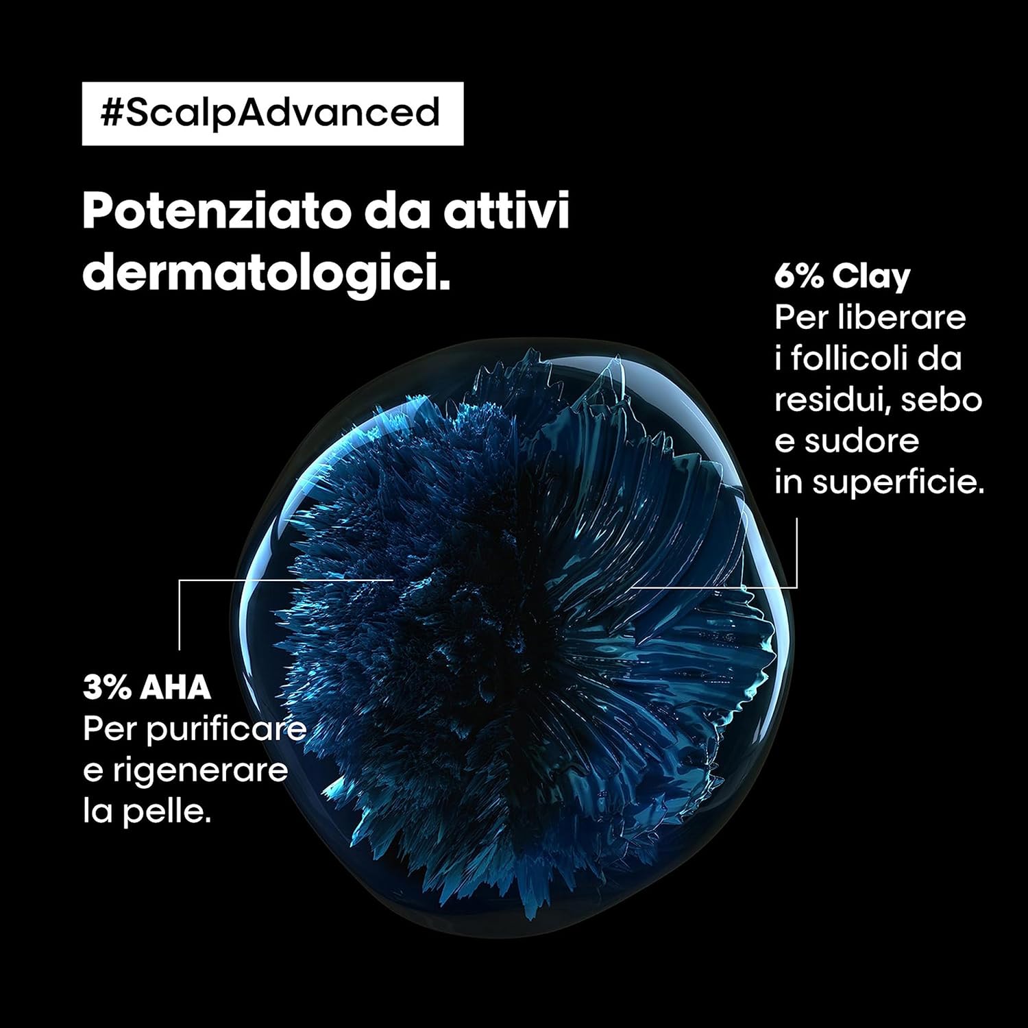 Thumbnail 4 de L'Oréal Professionnel Paris Shampoo Lenitivo Scalp Advanced al 3% AHA per cuoio capelluto grasso, effetto rinfrescante (500 ml)