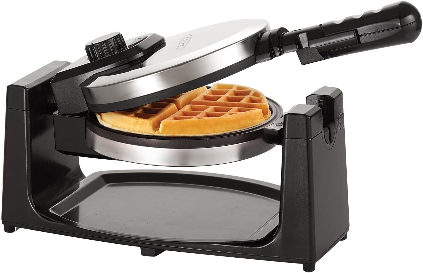 Detalle de BELLA Classic Rotating Belgian Waffle Maker: 1000W, Nonstick, Removable Drip Tray