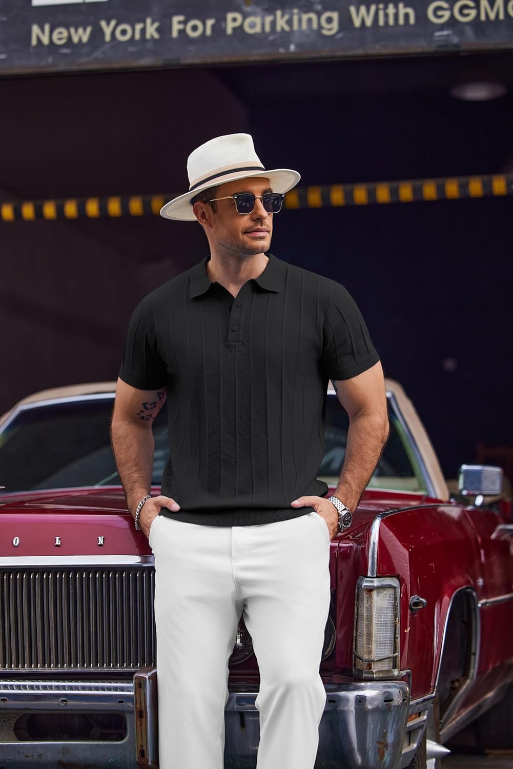 Thumbnail 5 de COOFANDY Men’s Knit Polo Shirts (Short Sleeve, Ribbed Textured Knit)
