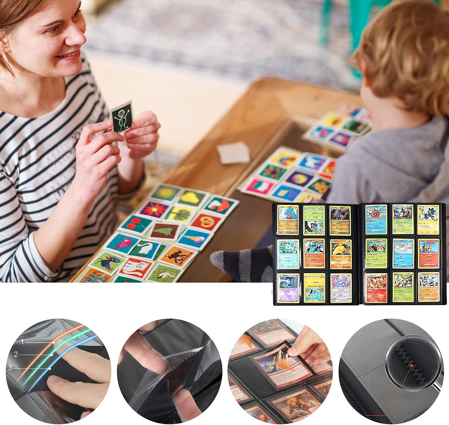 Detalle 2 de Album Porta Carte Collezionabili con 9 tasche per pagina – 360 carte, protezione e stile