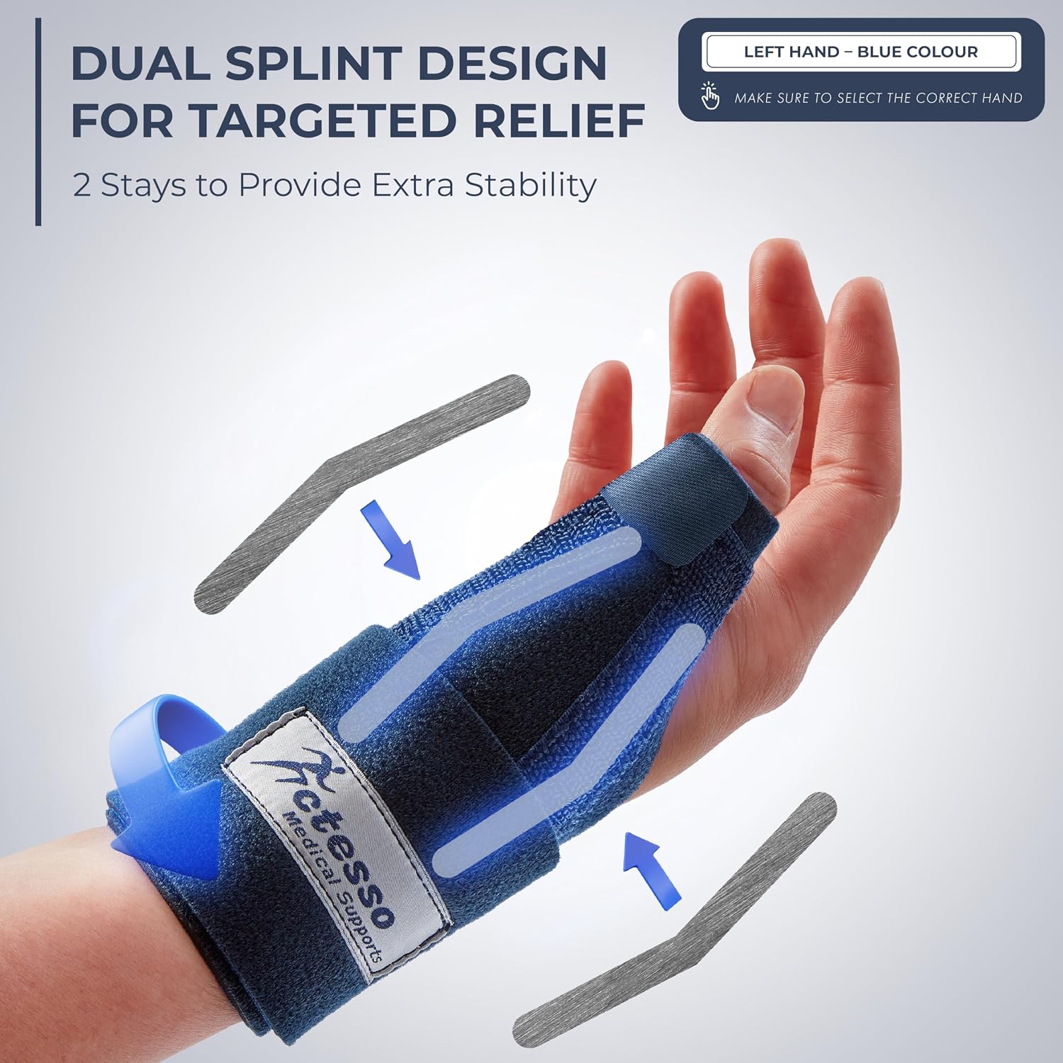 Thumbnail 1 de Actesso Neoprene Thumb Splint Spica – Targeted Relief and Support for De Quervain’s, Arthritis and Tendonitis