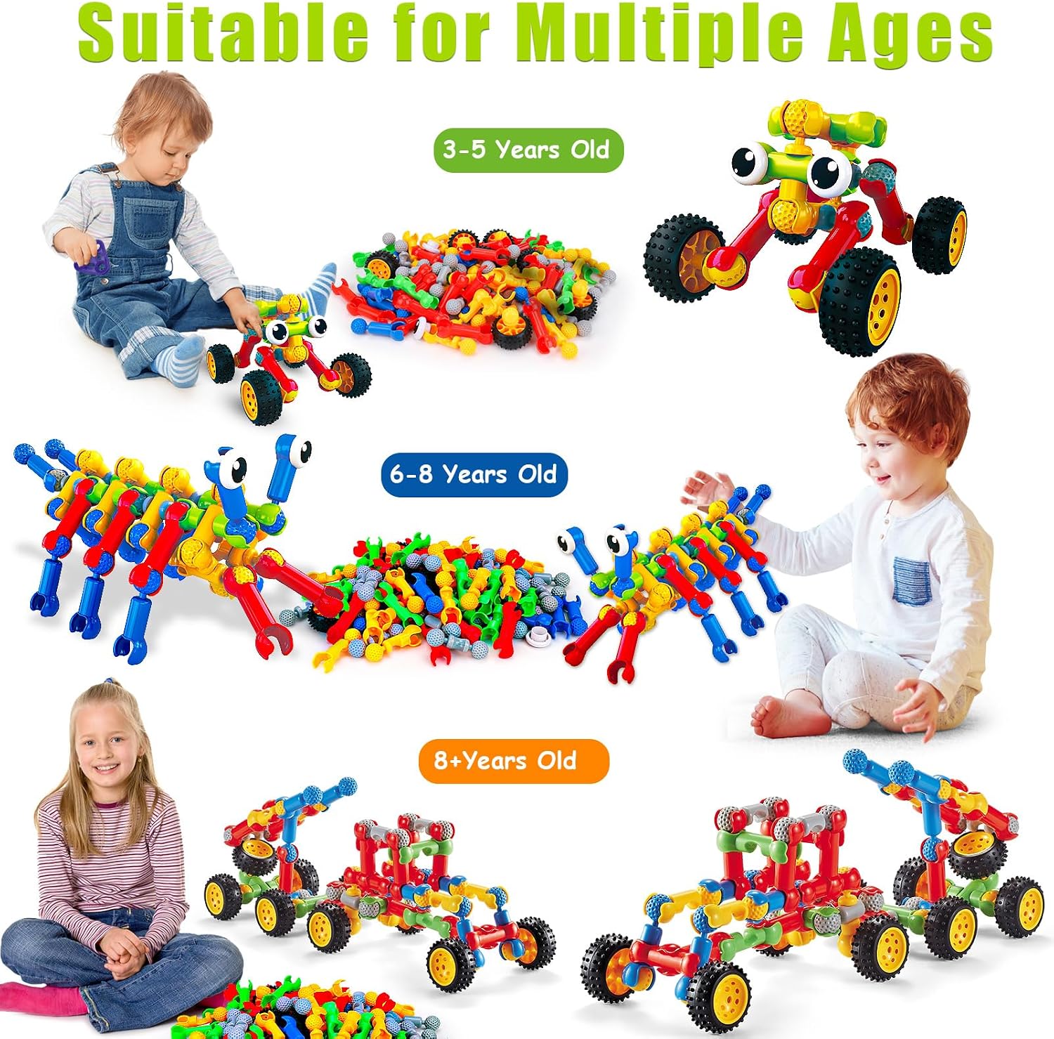 Thumbnail 2 de Kids STEM Building Toys for 4-8 Year Old Boys – 186PCS Educational Engineering Construction Set