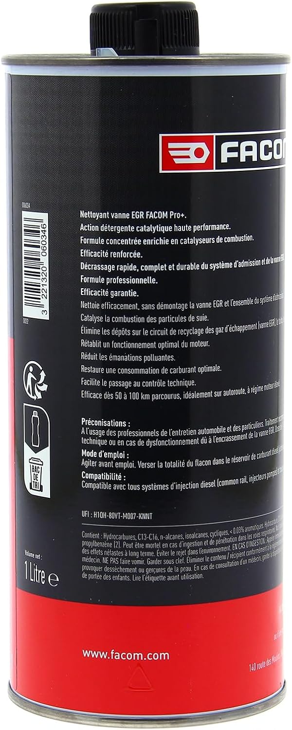 Thumbnail 2 de Facom Nettoyant Vanne EGR, Spécial Diesel, Formule Pro+ 1L Rouge