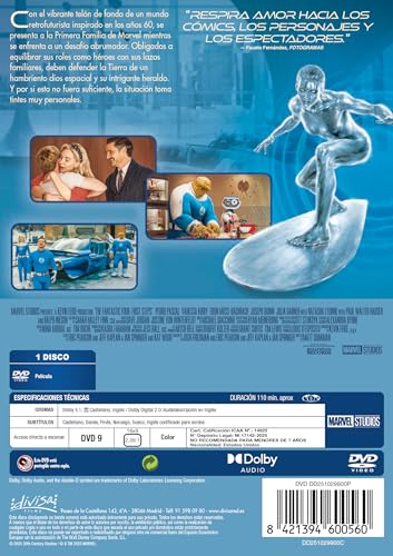 Detalle de Los 4 Fantasticos: Primeros Pasos (The Fantastic Four: First Steps) - DVD | Divisa Films