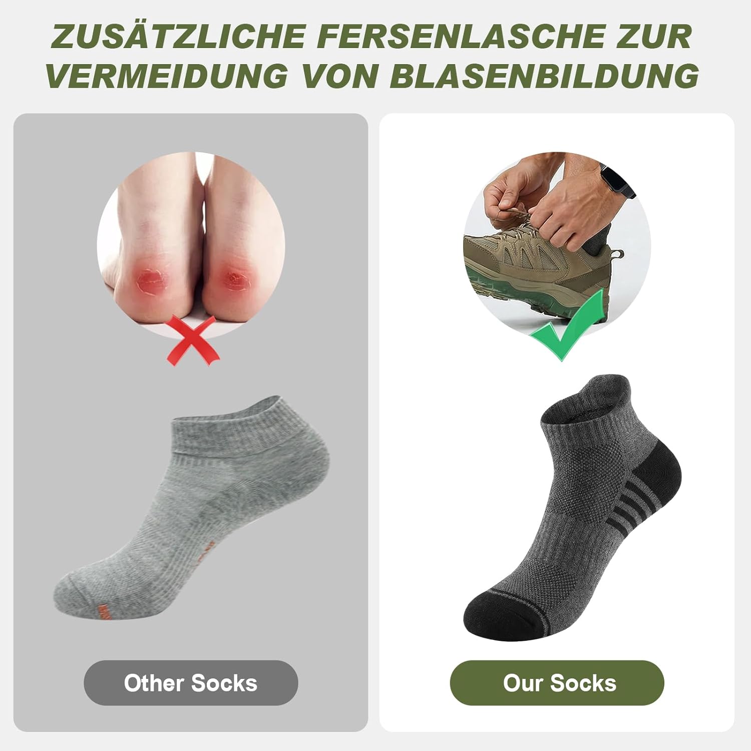 Thumbnail 4 de Quoboquo Chaussettes de sport courtes respirantes en coton pour homme (confort et maintien, antidérapantes)