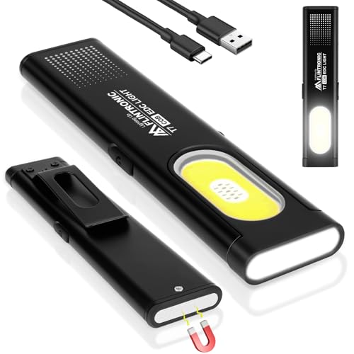 Flintronic Linterna LED Recargable con Base Magnética y Clip – 450 Lúmenes
