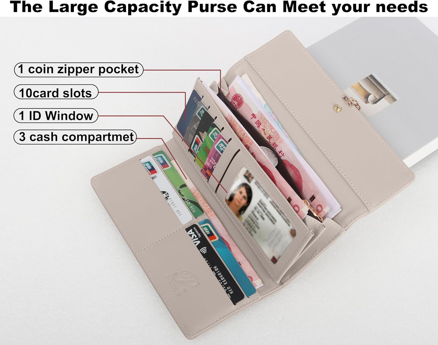 Thumbnail 4 de ZhengYue Ladies Purse RFID Wallet with Card Slots