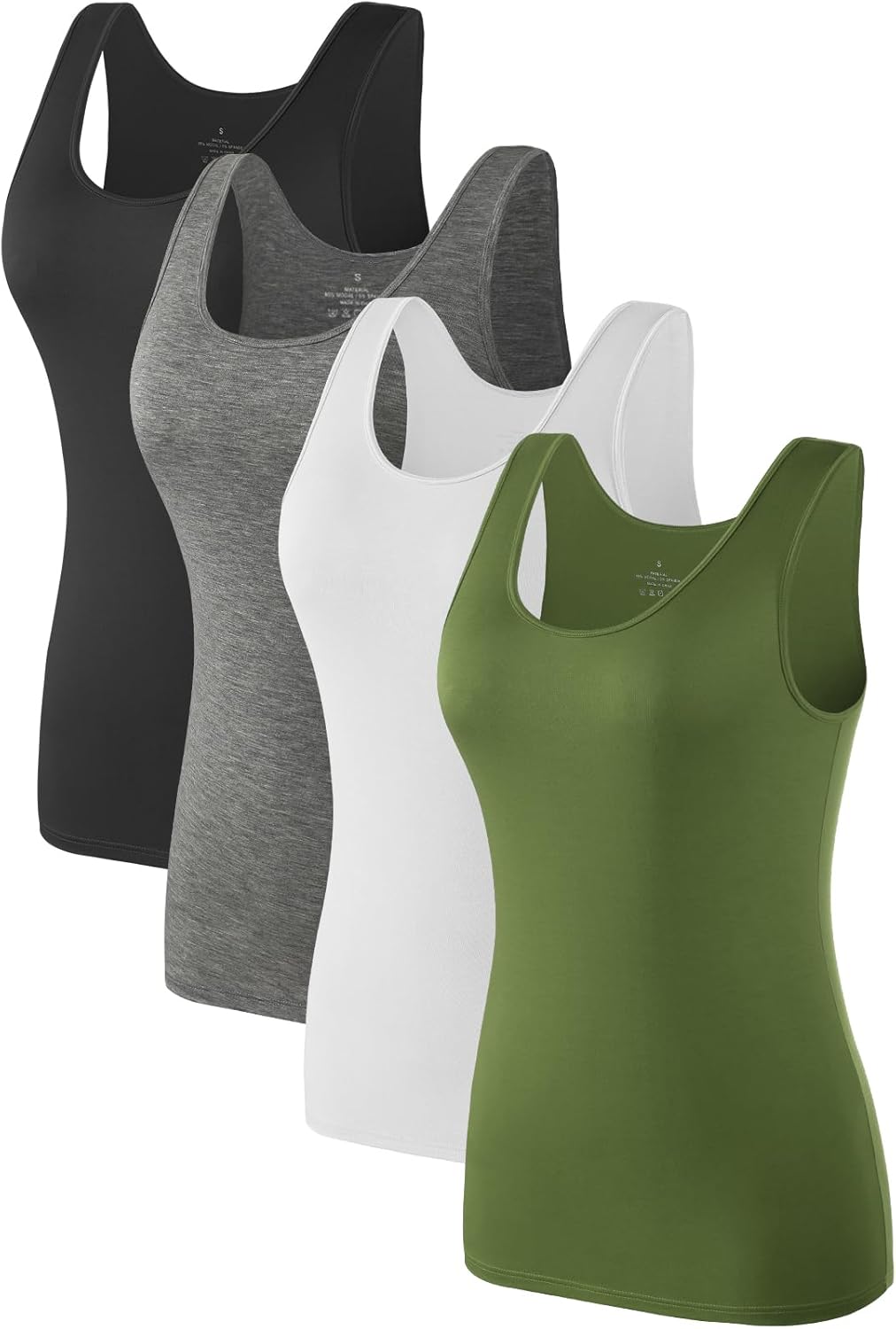 Thumbnail 5 de Komfokore 4er-Pack Damen Tank Tops aus 95% Modal & 5% Elastan – ärmellose Unterhemden zum Layern