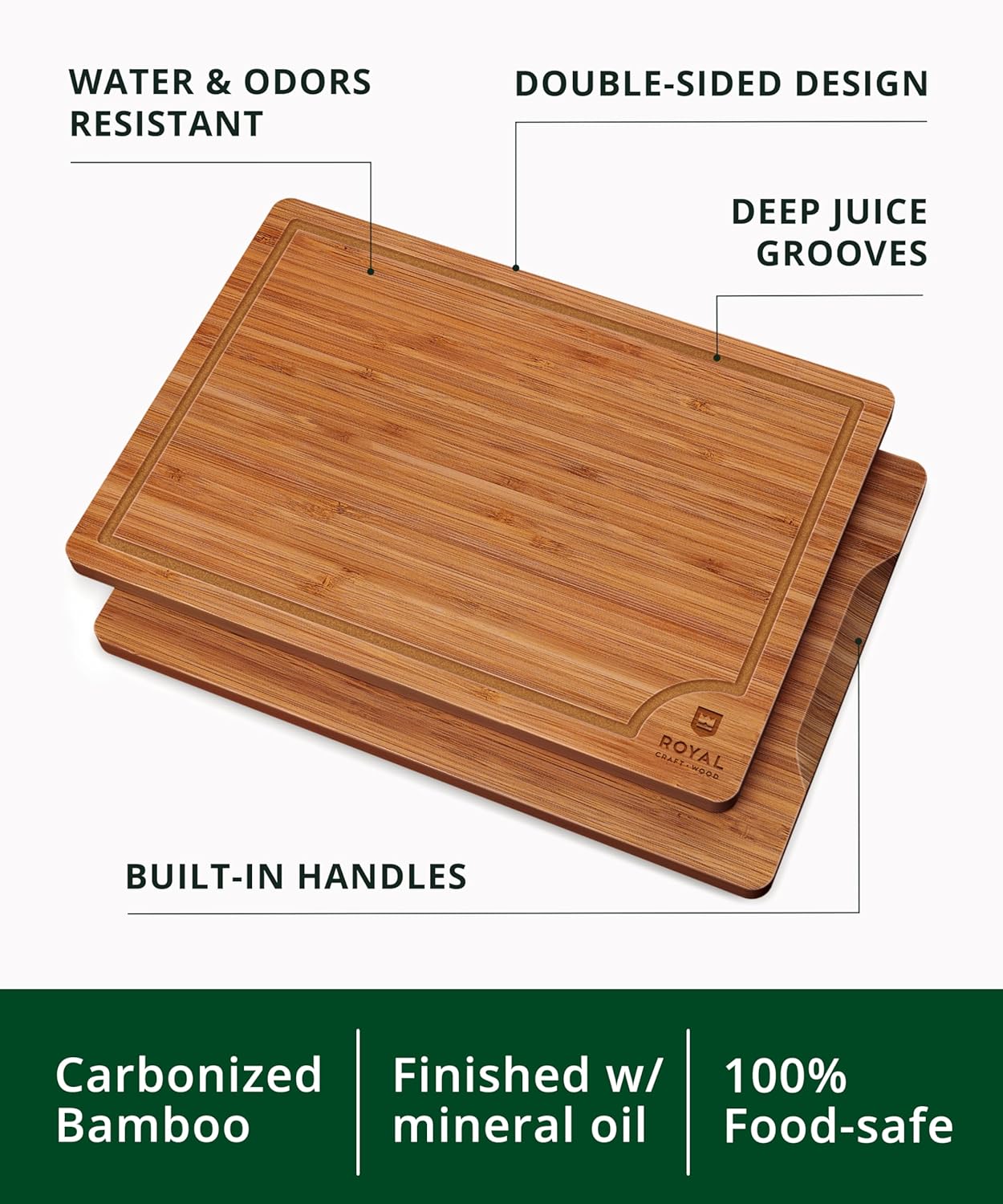 Thumbnail 2 de ROYAL CRAFT WOOD 3-Piece Bamboo Cutting Board Set 🍽