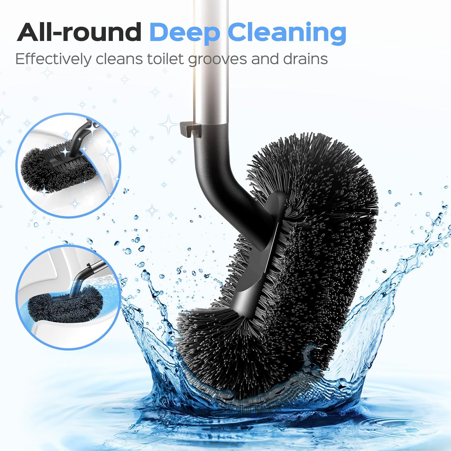 Thumbnail 1 de HAMITOR Toilet Plunger and Brush Set (2-in-1) Stainless Steel Rustproof Combo