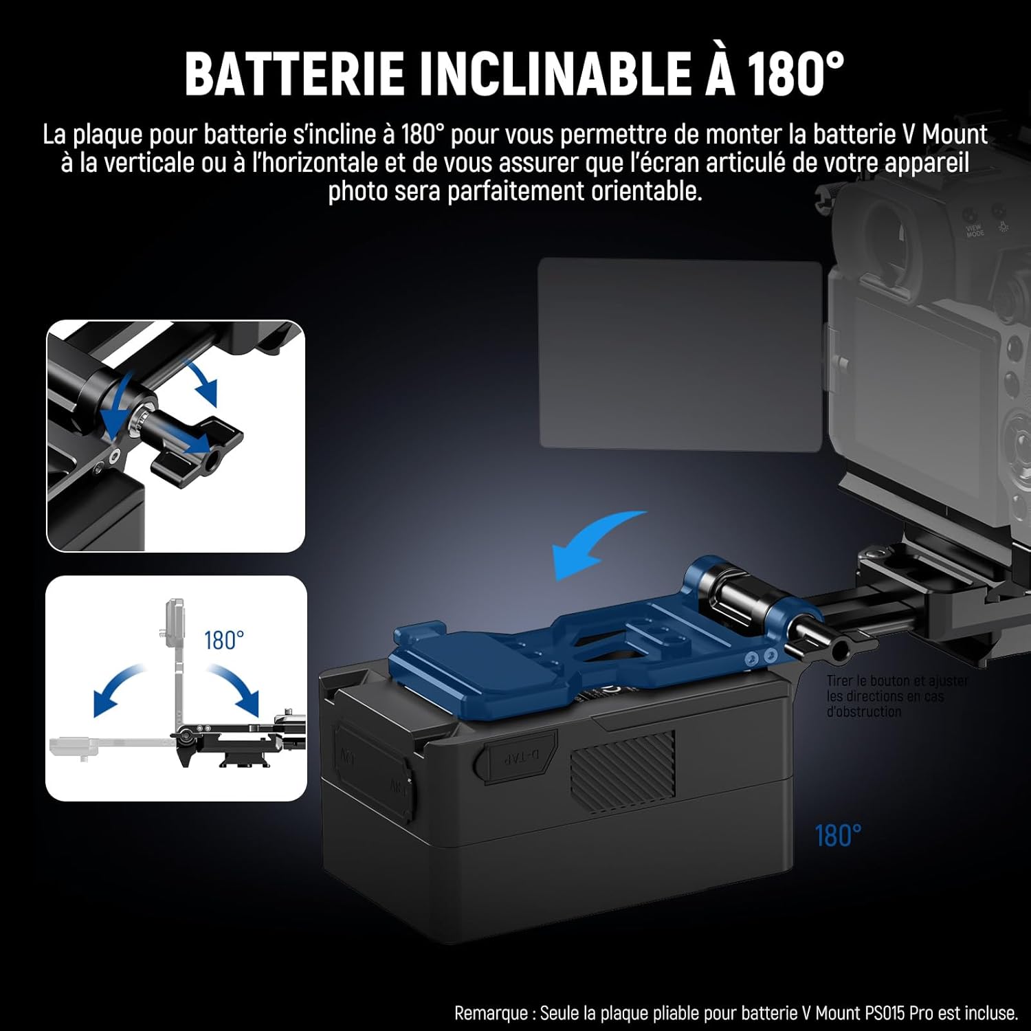 Thumbnail 6 de NEEWER Adaptateur de batterie à monture V avec plaques Arca pour NEEWER PS099E et cages DJI RS