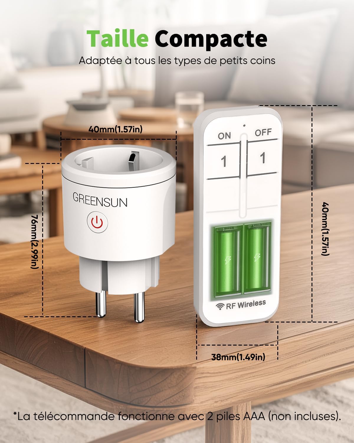 Detalle 2 de GreenSun Prise télécommandée sans fil 16A