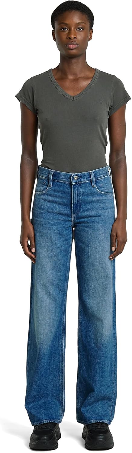 Detalle de G-Star Damen Judee Loose Low Waist Jeans mit Reißverschluss und Nieten an den Taschen