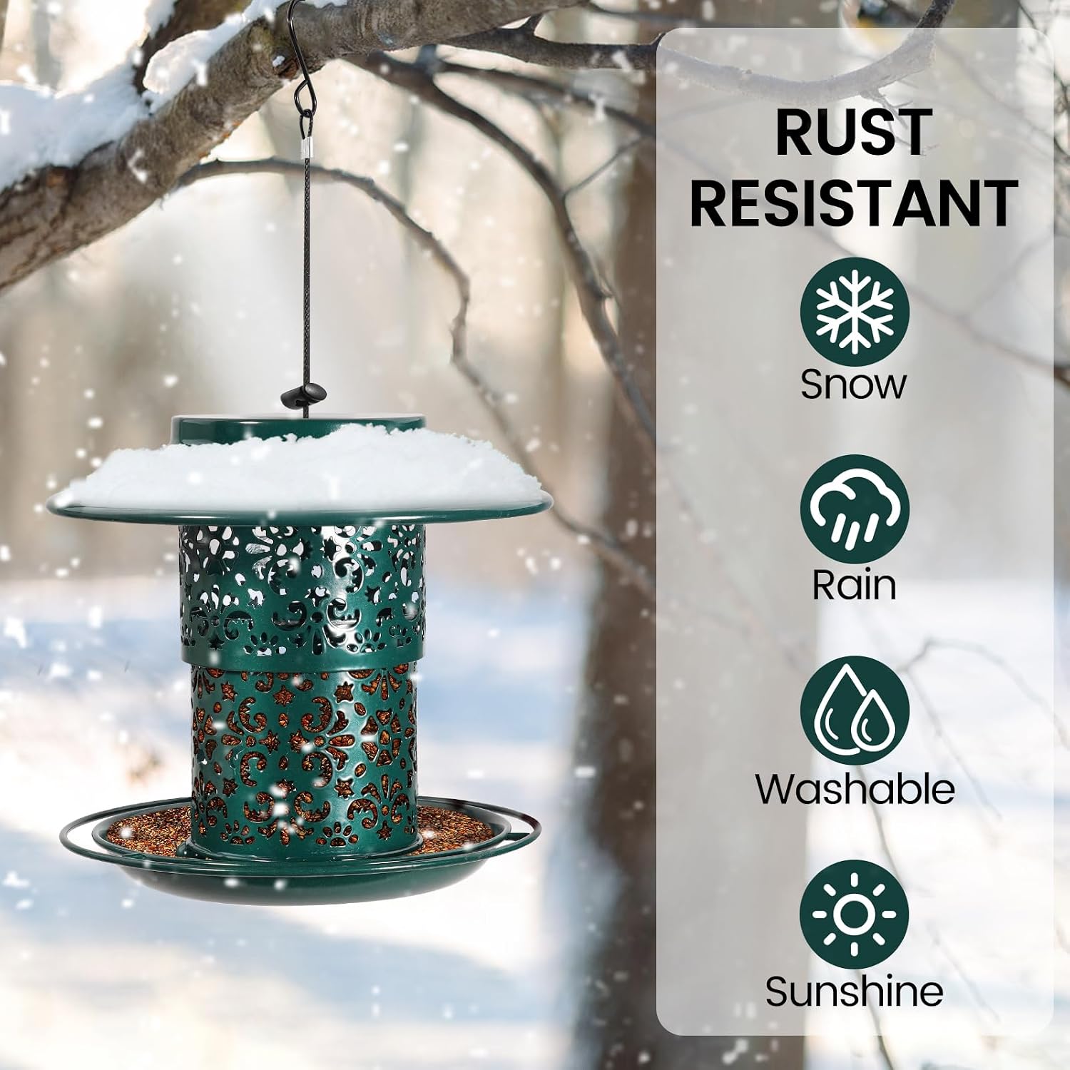 Detalle 1 de BPYOT Metal Bird Feeder Chew-proof