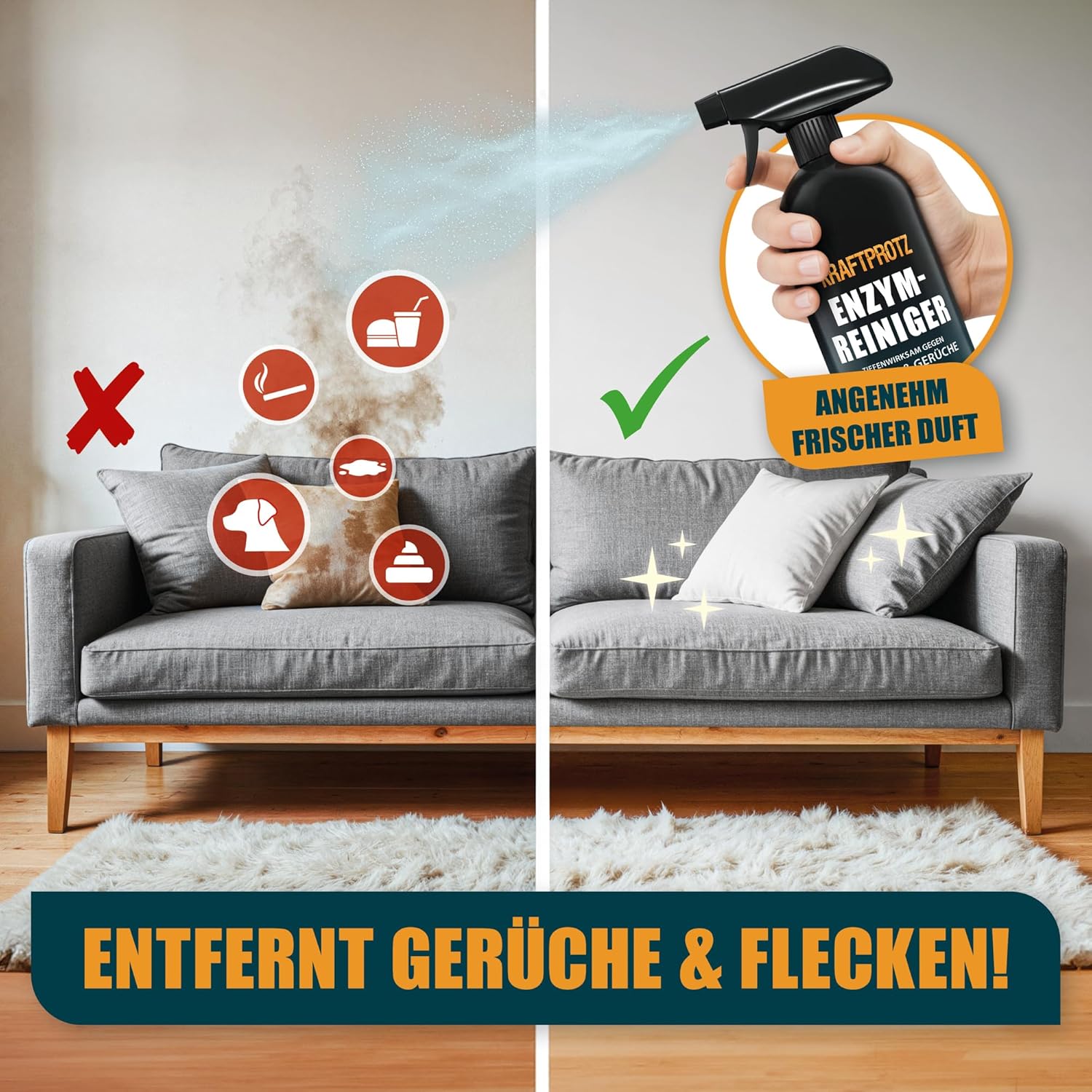Thumbnail 4 de KRAFTPROTZ Enzymreiniger 750 ml – Geruchsentferner für Textilien