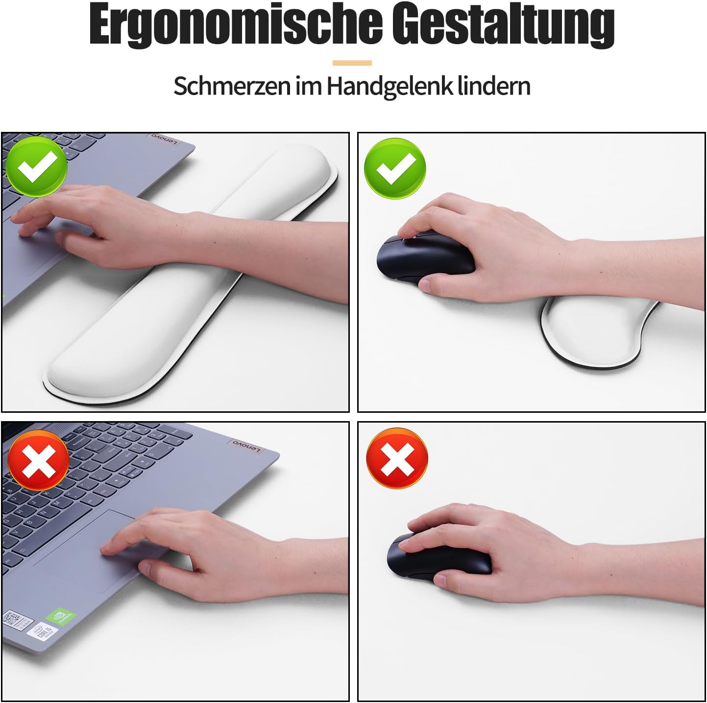 Thumbnail 3 de Schreibtischunterlage 80x40 cm mit Handgelenkauflage