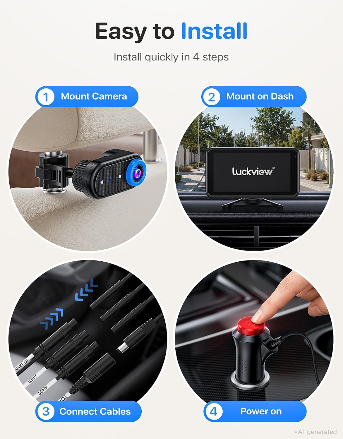 Thumbnail 6 de BM5PRO 7.2" 1080P HD Dual Car Camera Baby Monitor for 2 Kids (Split Screen, IR Night Vision)