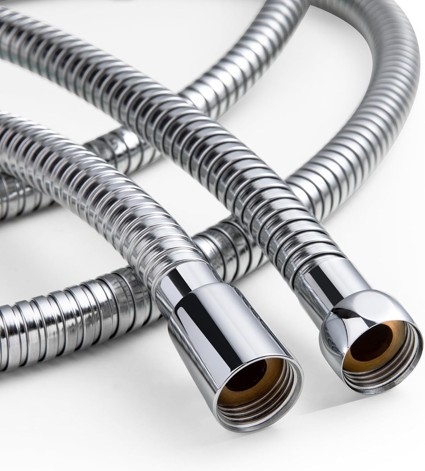 Detalle de OFFO Flexible de Douche 1,6 m avec Protection Anti-torsion – Tuyau en Acier Inoxydable Chromé, 11 mm ( haute pression )