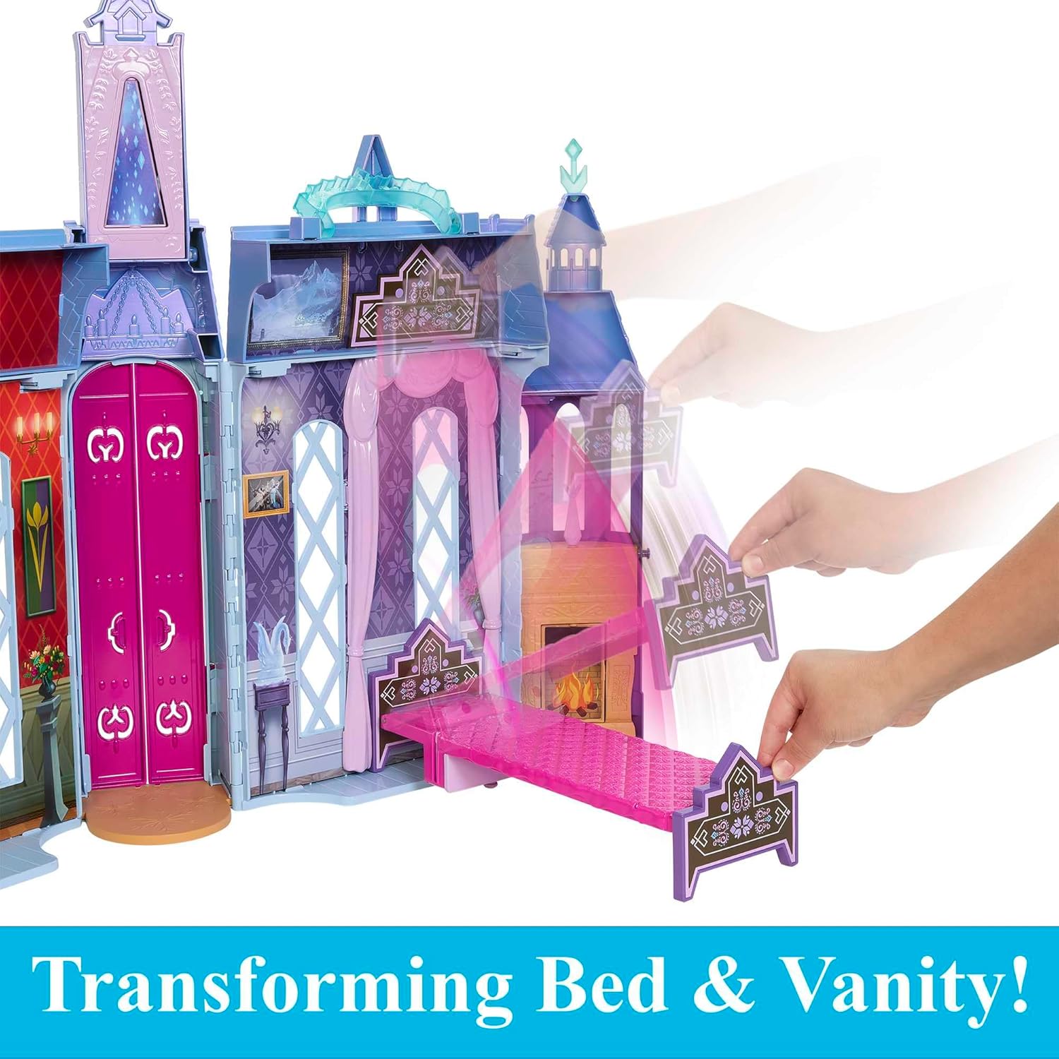 Thumbnail 3 de Mattel Disney Frozen Arendelle Doll-House Castle (2+ ft) with Elsa Fashion Doll, 4 Play Areas & 15 Accessories (HLW61)