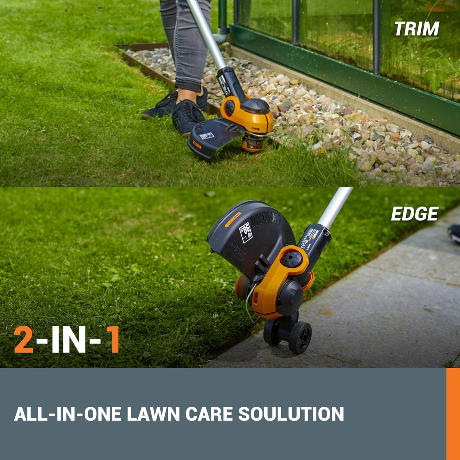Detalle 2 de WORX 20V Cordless Grass Trimmer WG163E.3 (2-in-1 Strimmer/Edger) with Fast Charger & 2 x 2.0Ah Batteries