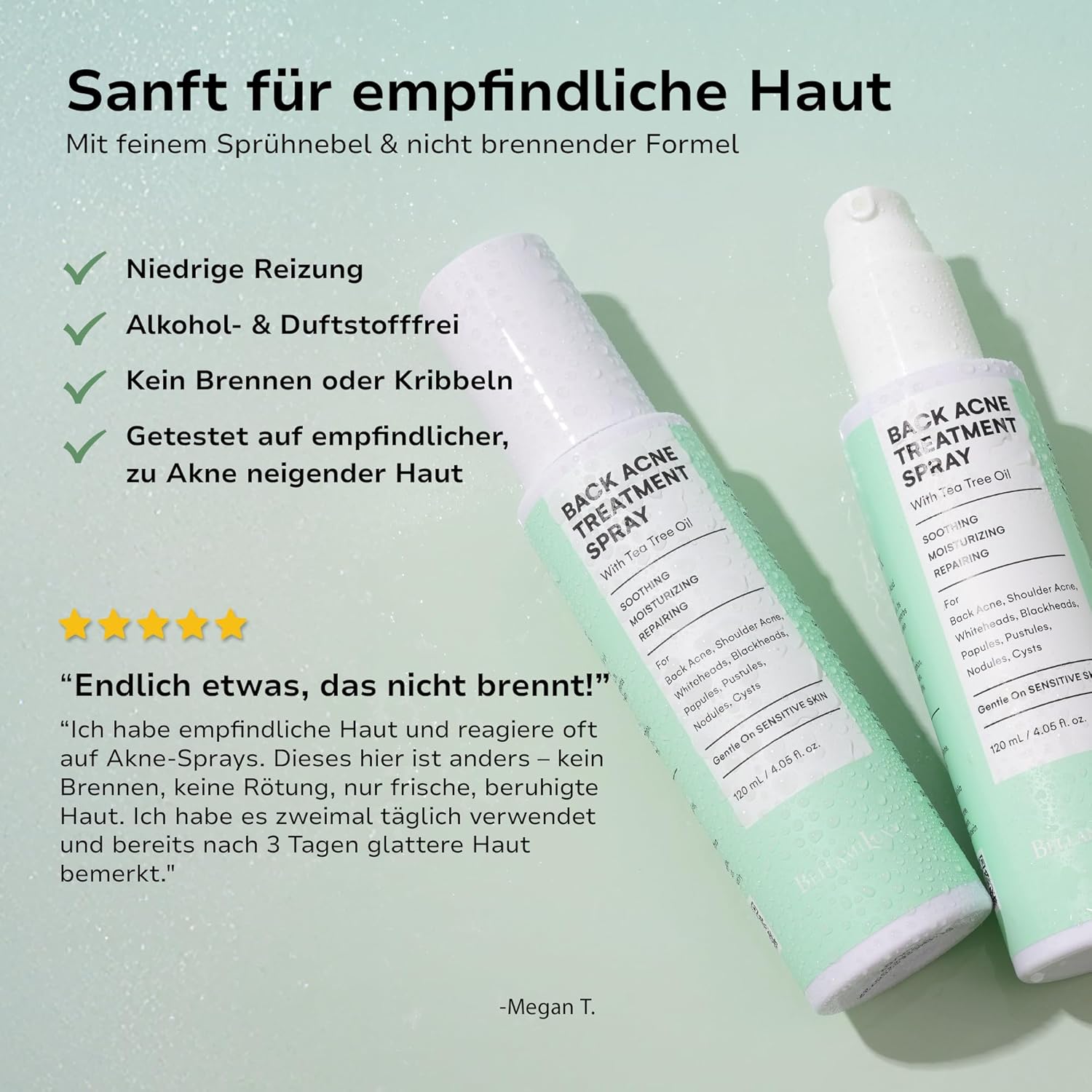 Thumbnail 5 de BellamiLuxx Rücken- & Körper Akne Spray mit 2% Salicylsäure & Teebaumöl – Aknespray für Rücken, Brust & Schultern