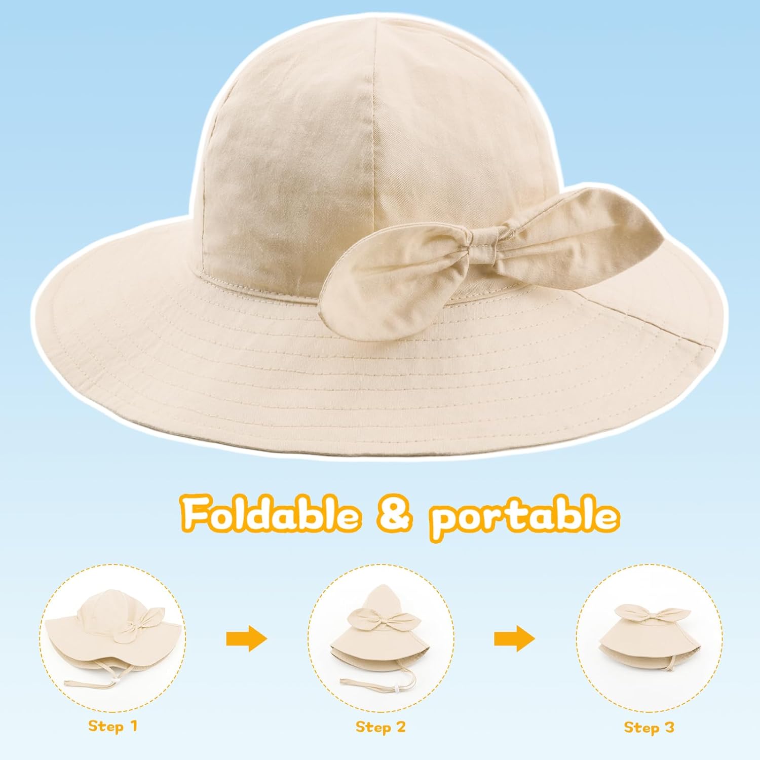 Detalle de DRESHOW Baby Sun Hat Toddler Sun Protection Animal Cap with Chin Strap UPF 50+