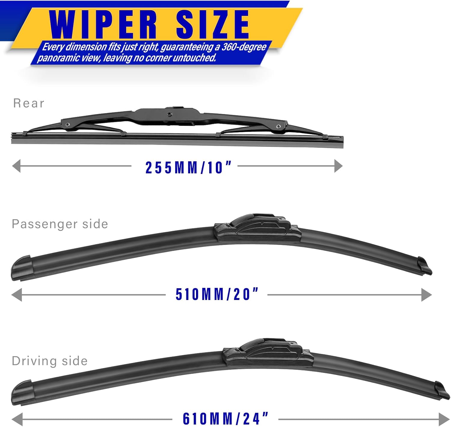 Detalle 2 de 3 Wipers Replacement 24"/20"/10" for Chevy Traverse