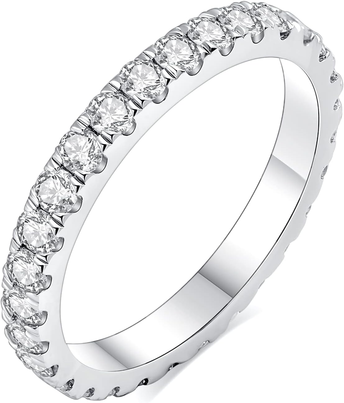 Thumbnail 5 de IMOLOVE Moissanite Wedding Band, 925 Sterling Silver