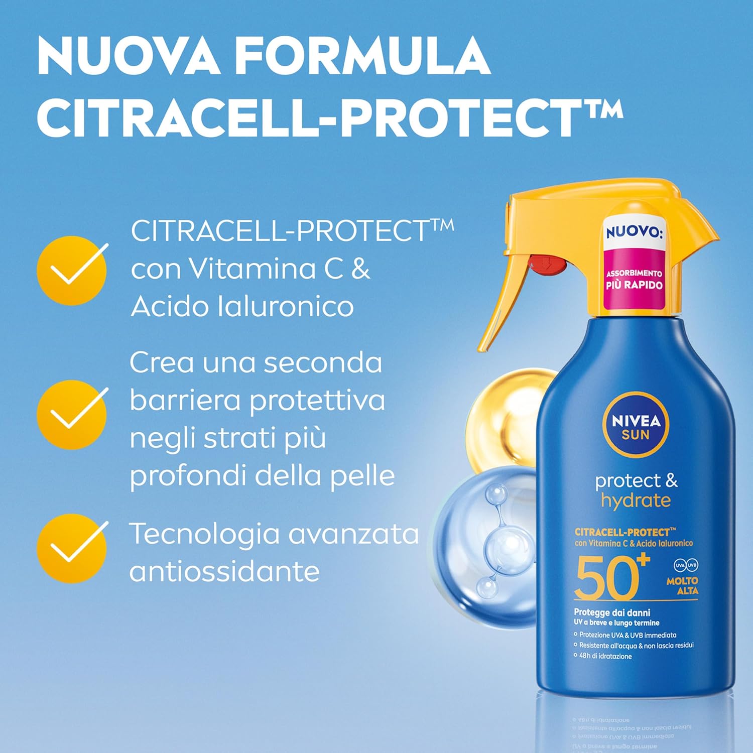 Thumbnail 2 de NIVEA SUN Protect & Hydrate Maxi Spray Solare SPF 50+ 270 ml