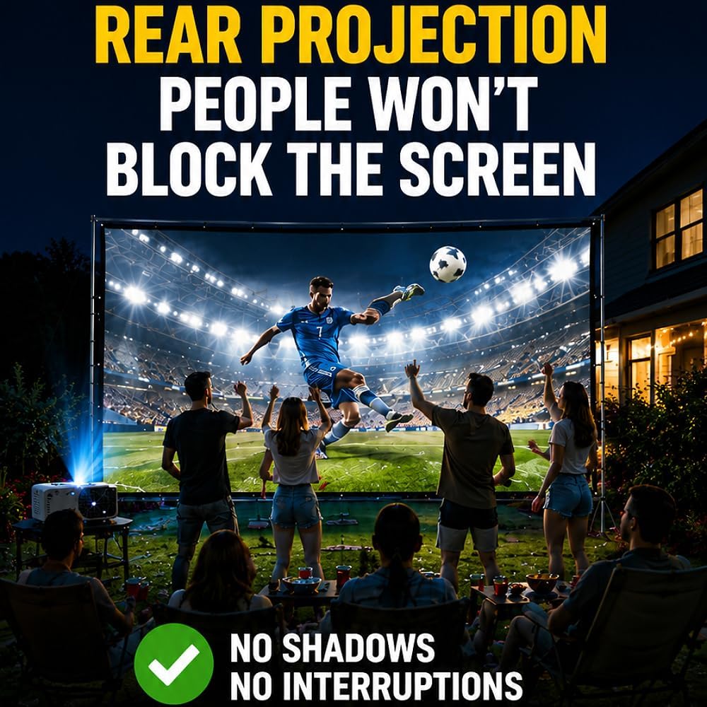 Detalle de Japard 250-Inch Outdoor Projector Screen: Large, Foldable 4K-Ready Canvas for Indoor/Outdoor Theaters