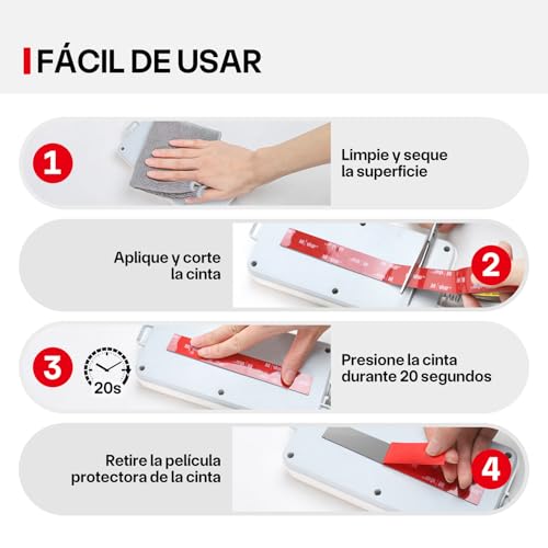 Thumbnail 5 de FIXCHORD Cinta adhesiva doble cara VHB extra fuerte gris para montaje y tiras LED