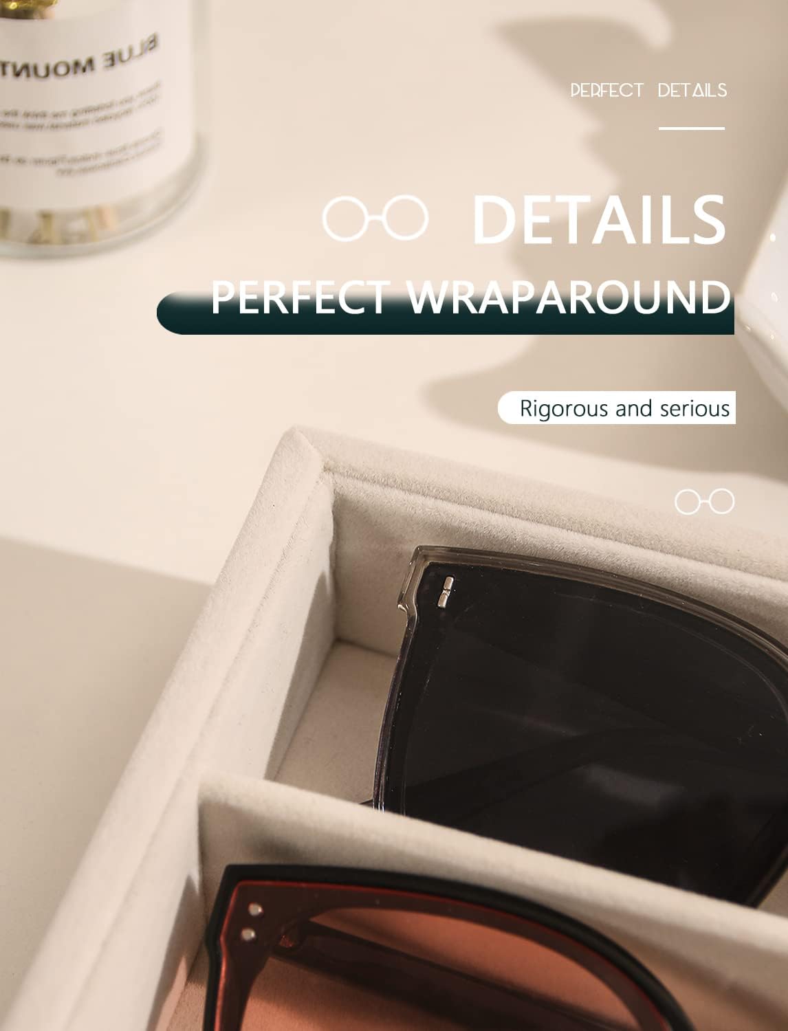 Thumbnail 6 de Coward Sunglass Organizer Beige Velvet, 8-Grid 🕶